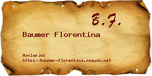 Baumer Florentina névjegykártya